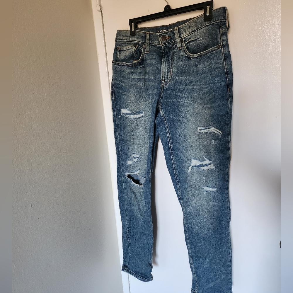 Men's Old Navy Athletic Taper Ripped Jeans Size 30 x 32